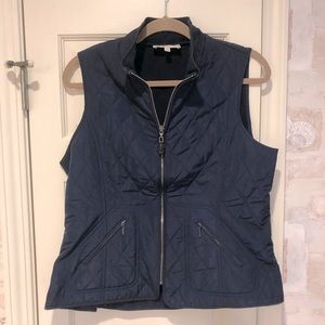 Talbots Navy Quilted Vest